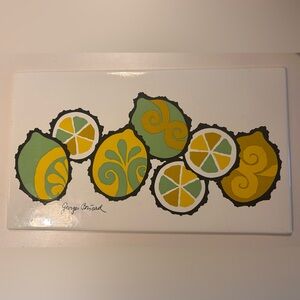 Georges Braird Lemon Lime Swirl Ceramic/Metal tile - trivet or coaster